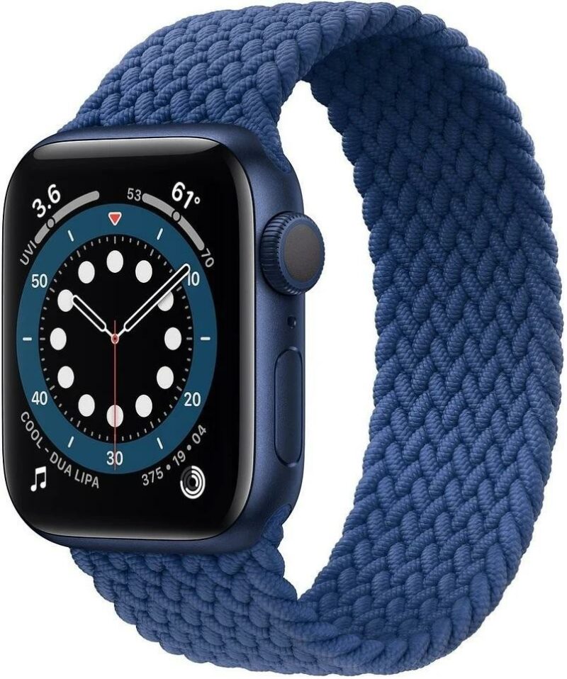 Apple Watch Series 6 Blue Aluminum Case with Braided Solo Loop GPS